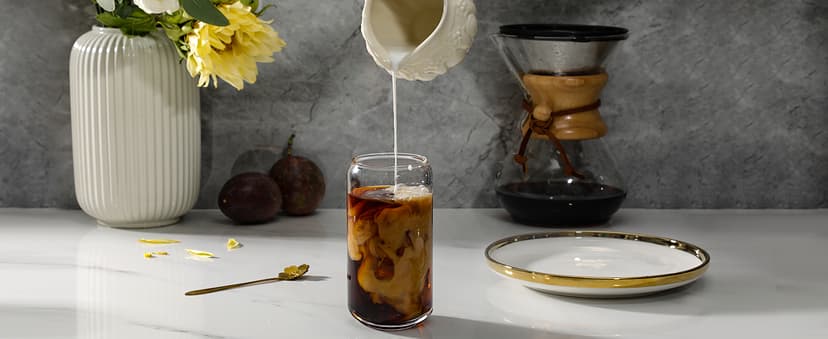 Drinking Glasses with Bamboo Lids and Glass Straw 4pcs Set - 16oz Glass Cups, Iced Coffee Glasses, Cute iced Tea Glasses, Beer Glasses, Ideal for Coffee Bar Accessories, Aesthetic Gift - 2 Brushes