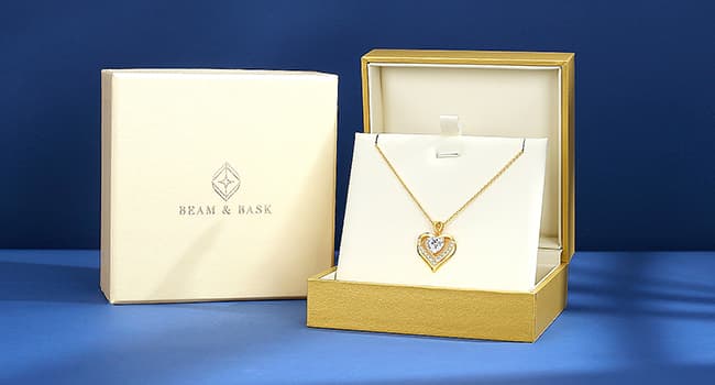 2-3 Ct Moissanite Double Heart Pendant Necklaces for Wife, 18K Gold Plated S925 Silver Jewelry for Women Girlfriend Mom Her on Anniversary Birthday