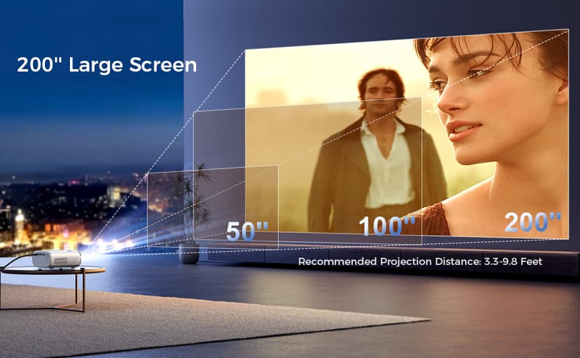 Mini Projector for iPhone, ELEPHAS 2024 Upgraded 1080P HD Projector, 8000L Portable Projector with Tripod, Movie Projector Compatible with Android/iOS/Windows/TV Stick/HDMI/USB