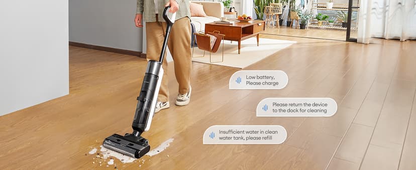 Ultenic Wet Dry Vacuum Cleaner, Cordless Vacuum Mop Combo with Self-Cleaning, 50min Runtime, Smart Mess Detection, Edge Cleaning, LED Display, 3-in-1 Floor Cleaner Machine for Hard Floor, AC1 Elite