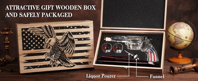 Gifts for Men Dad, Unique Christmas Anniversary Birthday Gift for Him Husband, 9 Oz Whiskey Decanter Set with 2 Oz Shot Glasses, Cool Persinalized Presents liquor dispenser for Home Bar