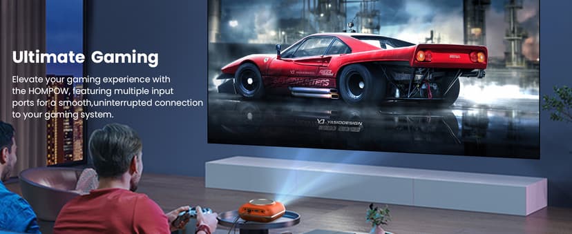 Mini Projector with Two -Way Bluetooth, Portable Projector for Home Theater Use, Support 1080P for Outdoor Projector/Movie Projector Compatible with HDMI, USB, Laptop, TV Stick (Orange)