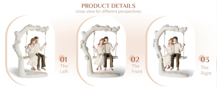 Anniversary Couple Gifts Figurine - Romantic in Love Statue Engagement Wedding Valentines Day Birthday Gift for Her Girlfriend Wife Parents