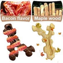 2 Pack Dog Chew Toys for Aggressive Chewers,Boredom and Stimulating Best Dog Toys for Medium/Large Breed,Tough Almost Indestructible Dog Bones for Teeth Cleaning and Training