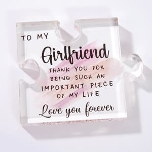 Gifts for Girlfriend from Boyfriend -Girlfriend Puzzle Piece Gift Unique Girlfriend Birthday Gifts for gf Valentines Mothers Day Anniversary Romantic Gift for Her