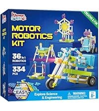 Klever Kits 36-in-1 Motor Robotic Kits, Make Your Own Kids Craft Kits Educational STEM Toys for Ages 8-13 Boys and Girls, Science Gifts for 8 Years Old
