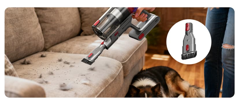 Cordless Vacuum Cleaner - Powerful Stick Vacuum with HEPA Filter, 55-Min Runtime, LED Light, Anti-Tangle Brush, Detachable Battery, Lightweight for Home, Pet Hair, Carpets & Hard Floors