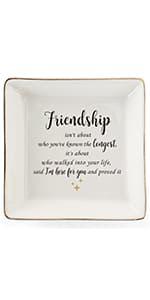 HOME SMILE Ceramic Ring Dish Jewelry Tray for Mom Sister Friends