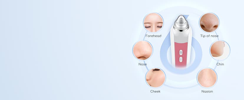 Blackhead Remover Vacuum, USB Interface Type Pore Vacuum, Black Head Extractions Tool with Camera for Men and Women Pore Cleaner, 3 Adjustment Modes & 6 Suction Heads(Light Pink)