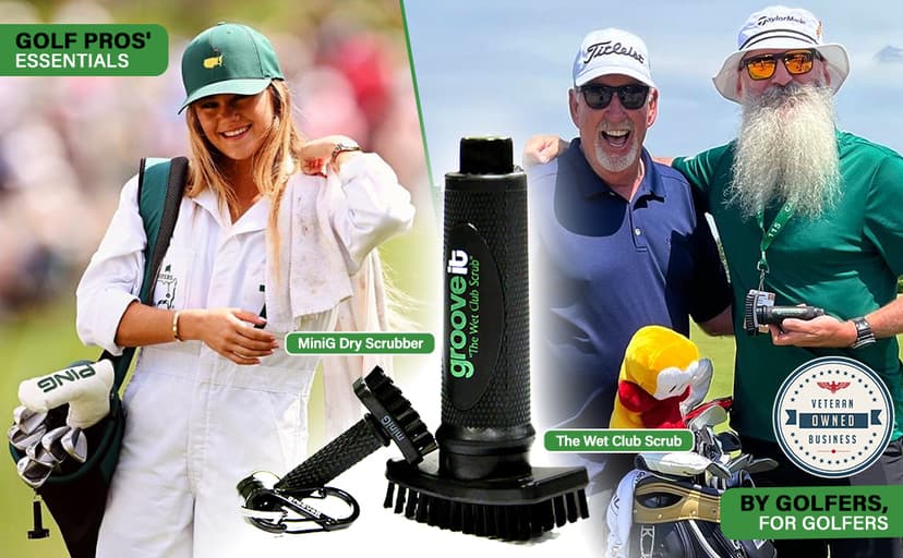 Grooveit The Wet Club Scrub Golf Water Brush - 3 Year Warranty - Anti-Leak Design - Magnetic Brush with Nylon-Bristle Head - Patented Pump for Easy Cleaning - Wide Cleaning Coverage - Long Lasting