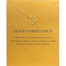 Baydurcan Friendship Anchor Compass Necklace Good Luck Elephant Pendant Chain Necklace with Message Card Gift Card