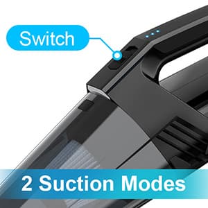 Handheld Vacuum Cordless Portable Car Vacuum with LED Light, High Power Suction, 3 in 1, Lightweight Rechargeable Hand Vacuum, Hand Held Vacuum Cleaner for Car Home Office, Pet Hair, Black