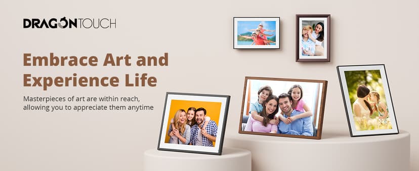 Dragon Touch 10.1'' WIFI Digital Picture Frame - 1280*800 HD IPS Touch Screen Digital Photo Frame Display, Auto-Rotate, Share Photos/Videos Instantly via Free App Best Gifts for Birthday, Wedding, Mom