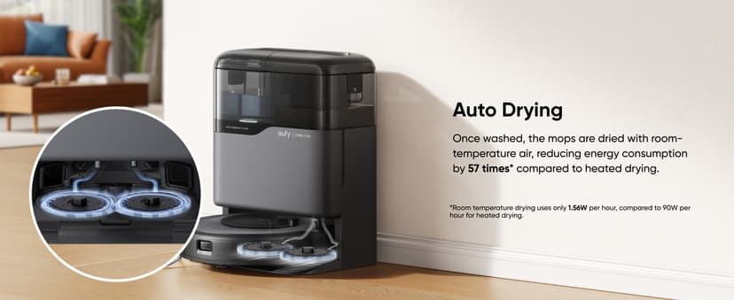 eufy Omni C20 Robot Vacuum and Mop Combo, All-in-One Station, Auto Mop Washing and Auto Drying for Hands-Free Cleaning, 7000 Pa Powerful Suction, Self Emptying, 3.35-Inch