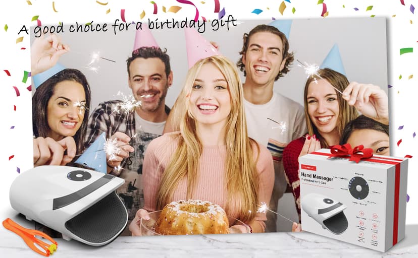 Gifts for Women,White Elephant Gifts for Adults - Hand Massager with Compression & Heating,Birthday Christmas for Men Women,Electric Hand Massager for Arthritis and Carpal Tunnel(White)