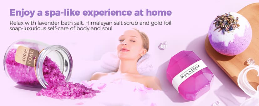 Birthday Gifts for Women, Self Care Gifts Get Well Soon Gifts,Lavender Spa Flannel Blanket Gift Set, Gift For Female Friend, Mom, Wife, Girlfriend, Sister, Teacher's Day Gift Her Birthday Gift