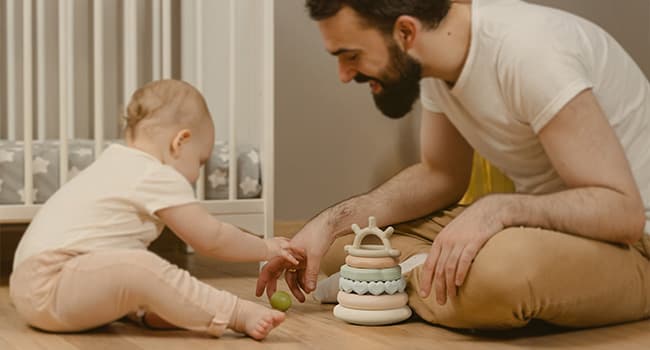 Moonkie Stacks of Circles Soft Teething Toy | Educational Learning Baby Toy | Stacking Ring Toys for Babies Boy and Girl | 7 Piece Teethers Set