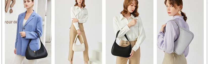 Shoulder Bags for Women, Cute Hobo Tote Handbag Mini Clutch Purse with Zipper Closure