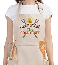 Fairy's Gift Funny Husband Apron, Men's Anniversary Christmas, Cool Birthday Gifts for Him, Husband Gifts from Wife, Manly Presents for Men, Grilling Kitchen Aprons with Pockets for Cooking Hubby Him