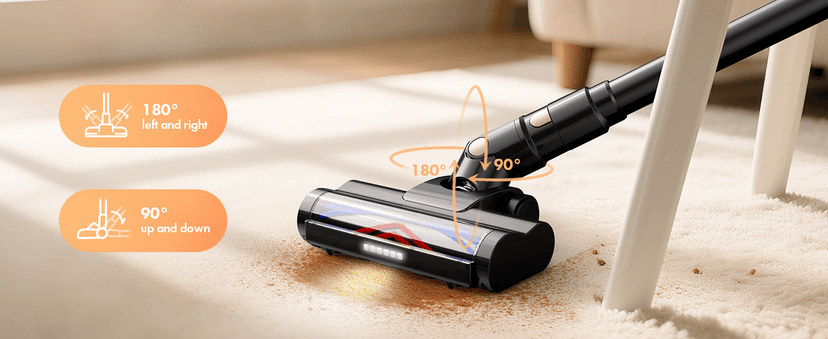 Trucozie Cordless Vacuum Cleaner, 8-in-1 Lightweight Stick Vacuum with 45mins Runtime, Powerful Suction, Vacuum Cleaners for Home, Hardwood Floors, Carpet, Pet Hair, Black