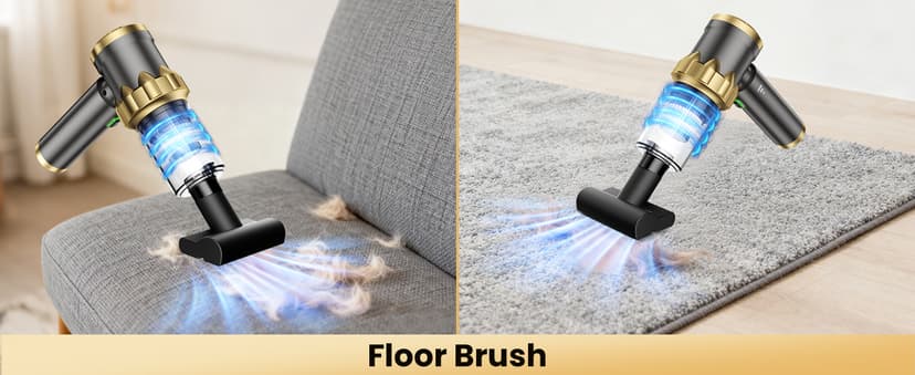 Car Vacuum Portable Cordless - Handheld Vacuum Cleaner with 16000PA Strong Suction, 7-in-1 Air Duster/Blower, Rechargeable Mini Vacuum with Long Battery, Multi-Nozzles for Car,Home, Office, Pet