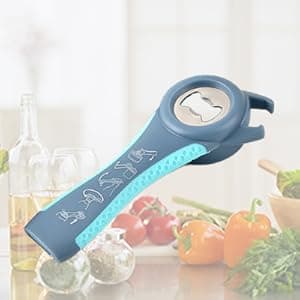 Jar Opener for Weak Hands, Seniors with Arthritis, 5 in 1 Multi Function Bottle Opener Lid Opener For Arthritic Hands with Non Slip Rubber Jar opener Gripper Pad