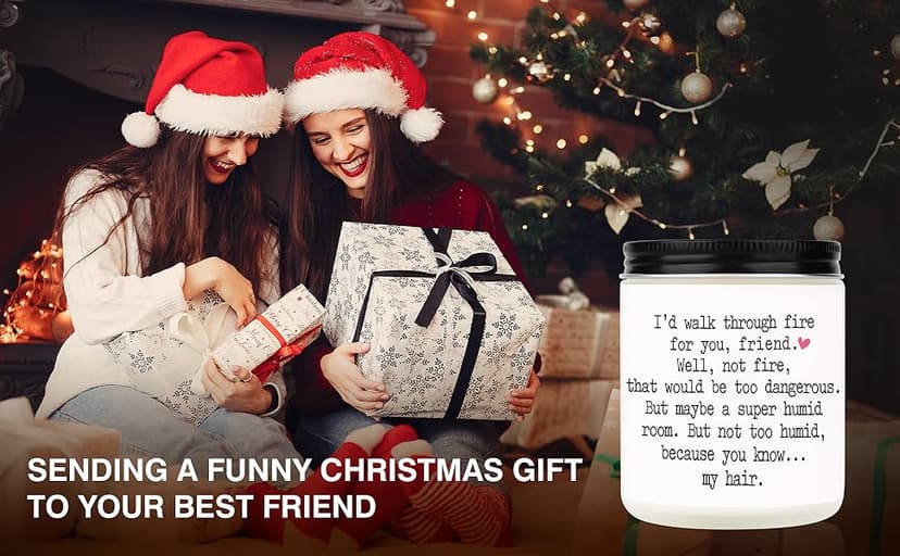 Niyewsor Best Friends Birthday Gifts for Women, Funny Scented Candles for Women, Friendship Gifts for Friends Female, I'd Walk Through Fire for You Friend Candle, Handmade, 7oz