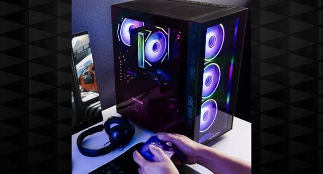 NOVATECH Phantom - Prebuilt Gaming PC Desktop Computer - RTX 3050 - Intel i7 Xeon 3.5GHz - 16GB RAM - 512GB M.2 SSD WiFi/BT, Win 11 Pro - Gaming Computer Tower, Pre Built PC Gaming - 1 Year Warranty