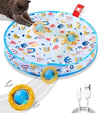Potaroma Cat Toys Chargeable, 3in1 Hide and Seek, Automatic Interactive Fun, Fluttering Butterfly, Moving Feather, Kitten Wand, Indoor Kitty Exercise Kicker 22.8 Inch Cover for All Breeds