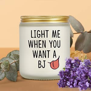 Gifts for Him - Light Me When You Want A B Candle, Funny Birthday Gifts for Men Naughty Valentines Day Engagement Anniversary Christmas Gift for Husband Boyfriend Fiance Guy