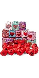 JOYIN 28 Packs Heart Shape Stress Ball with Cards Stress Relief Fidget Toy for Valentine Party Favors, Classroom Prize Supplies, Valentine’s Greeting Cards, Valentine Exchange Gifts