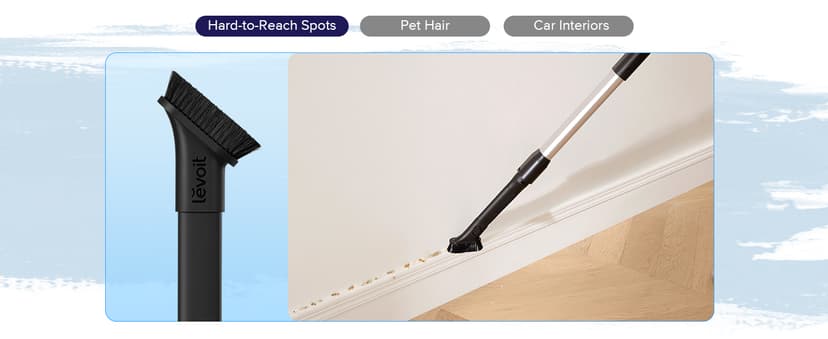 LEVOIT Cordless Vacuum Cleaner, Stick Vac with Tangle-Resistant Design, Up to 50 Minutes, Powerful Suction, Rechargeable, Lightweight, and Versatile for Carpet, Hard Floor, Pet Hair, LVAC-200