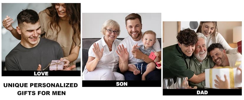 Personalized Engraved Leather Wallet for Boyfriend Husband from Wife Girlfriend - Christmas Anniversary Valentines Day Birthday Wedding - I Love You - Men Custom Bifold Wallets with Romantic Message