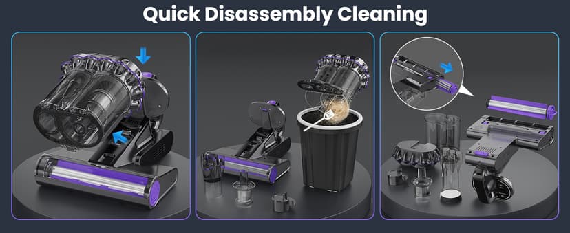 Mattress Vacuum, Bed Vacuum Cleaner with 16Kpa Suction 253.7nm UV-C Light, 145°F Heat & 30000 RPM/Min Tapping, HEPA Filter & Ultrasonic, 600W Powerful Vacuums for Bed, Sofa, Couch(Corded)