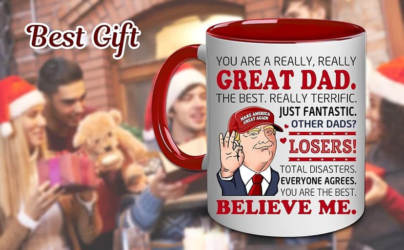 BECHUSKY Dad Gifts - Happy Birthday Dads - Best Dad Ever Cup - Dads Coffee Mug from Daughter, Son, Child - Fathers Day, Christmas, Birthday Gifts for Fathers, Papa, Daddy - Father Present Ideas