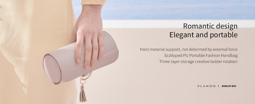 Vlando Viaggio Small Jewelry Case Box, Travel Essential Accessories for Women, Gifts for Travelers Couples Mom Friends, Bridesmaid