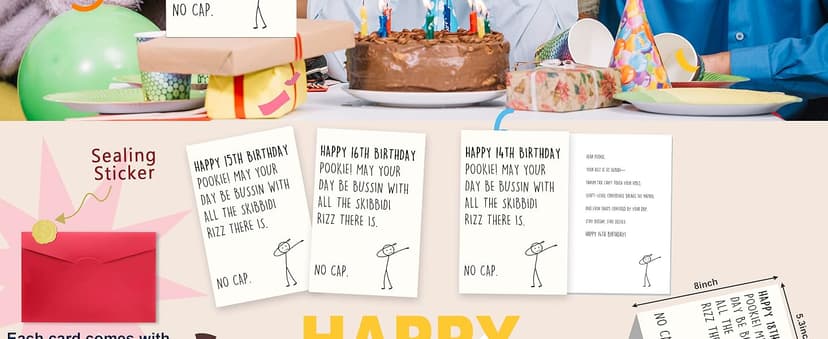 IDU 18th Birthday Card,Happy 18th Birthday Gifts & Decorations for Boys Girls,Funny 18 Year Old Birthday Gifts Cards for Son Daughter with Gen Z Slang Meme-Inspired Design
