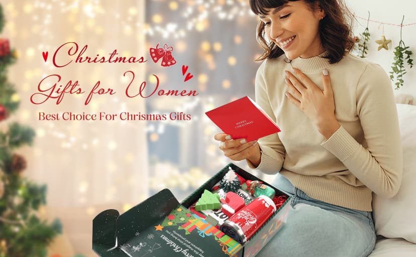 Christmas Tumbler Gift Basket for Mom, Wife, Girlfriend, Sister, Coworkers, Teacher, Nurse - Unique Holiday Gift Box for Women Who Have Everything