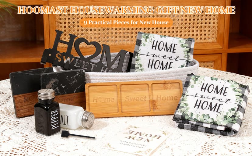 House Warming Gifts New Home, 10 Pcs Housewarming Gift Ideas, New House Gift Basket for Homeowners Couples Women, Closing Gifts for Home Buyers