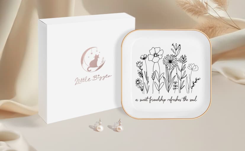 Christmas Gifts - A Sweet Friendship Refreshes The Soul - JewelryTray, Friendship Gifts for Women, Bible Verse Jewelry Dish, Christian Gifts Jewelry Dish, Best Friend Birthday Gifts for Women