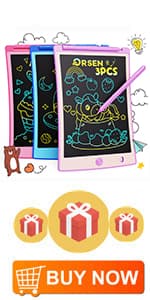 ORSEN 8.5 Inch LCD Doodle Board Tablet Toy - Green Dinosaur Drawing Pad for Kids 2-6 Years Old - Christmas and Birthday Gifts