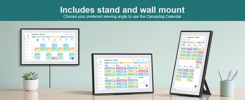 Canupdog 15.6 Inch Digital Calendar Wall Planner 2025-2026 – HD Touchscreen Smart Photo Display for Family Schedules, 32GB Electronic Calendar Chore Chart + To-do List, Christmas Gifts for Women Mom