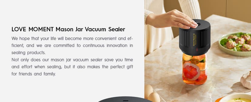 Electric Mason Jar Vacuum Sealer Kit for Wide Mouth and Regular Mouth Mason Jars