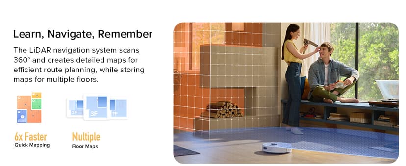 roborock Q7 M5+ Robot Vacuum and Mop, Upgraded from Q5 Max+, Up to 7-9 Weeks Self-Empty, 10000Pa Suction, Dual Anti-Tangle System for Pet Hair & Carpet, PreciSense LiDAR Navigation, App Control, White