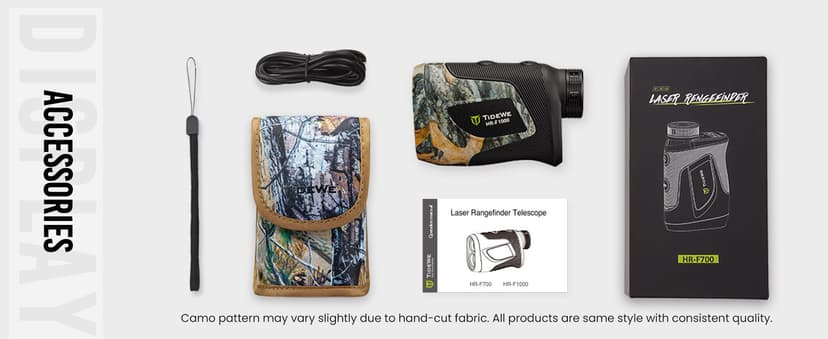 TIDEWE Hunting Rangefinder with Rechargeable Battery, 700/1000Y Camo Laser Range Finder 6X Magnification, Distance/Angle/Speed/Scan Multi Functional Water-Resistant Rangefinder with Case