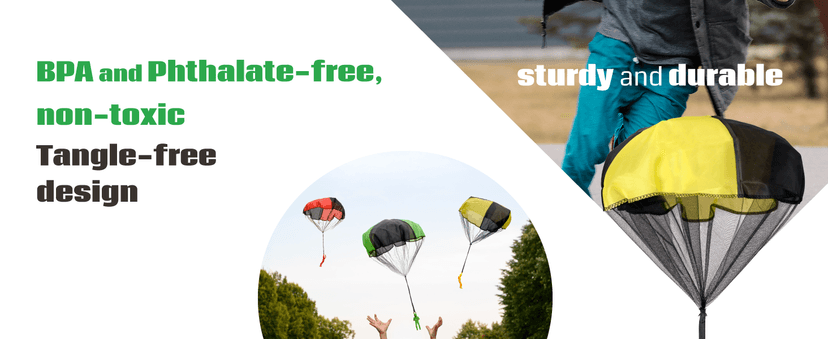 NUTTY TOYS Parachute Toys for Kids - Tangle Free Outdoor Flying Parachute Men, Top Indoor & Outside, 3 4 5 6 7 8 9 10 11 12 Year Old, Best Christmas Stocking Stuffers Idea 2025 Unique Boy & Girl Gifts