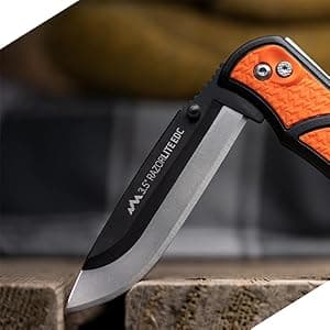 OUTDOOR EDGE OUTDOOR EDGE 3.5" RazorLite EDC Knife. Pocket Knife with Replaceable Blades and Clip. The Perfect Hunting Blade for Skinning Deer. Blaze Orange with 6 Blades