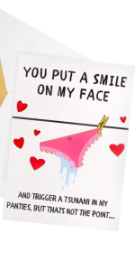 GIFTING GIGGLES Funny Romantic Joke Card for Boyfriend Husband or Lover | Naughty Gift for him | Anniversary, Birthday, Valentine’s Day, Fathers Day, Appreciation | 30th 40th 50th 60th 70th 75th