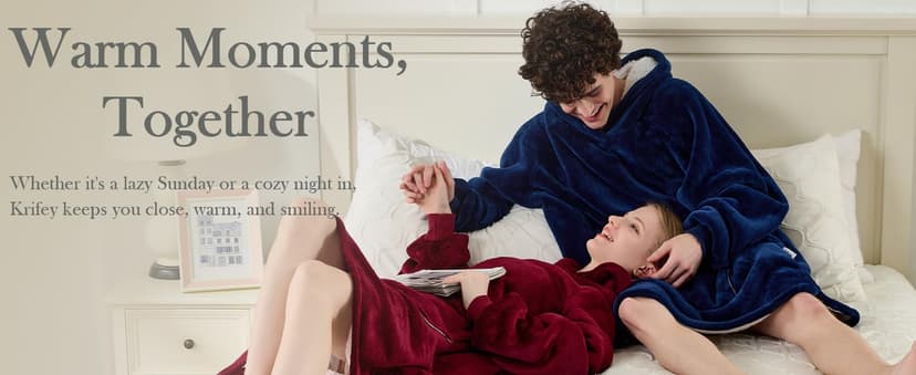 Krifey Wearable Blanket Hoodie, Oversized Sherpa Hooded as Birthday Gifts Christmas Gifts for Mom Women Girlfriend Men, Cozy Sweatshirt with Giant Pocket