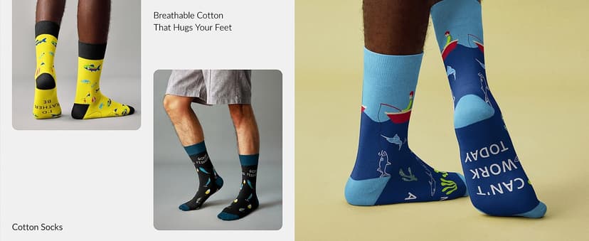 Jeasona Mens Funny Fun Crazy Funky Dress Crew Socks Gifts for Men Dad Grandpa